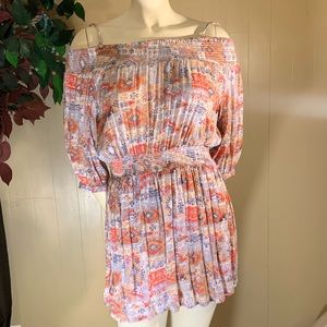 Multicolored tunic top/mini dress